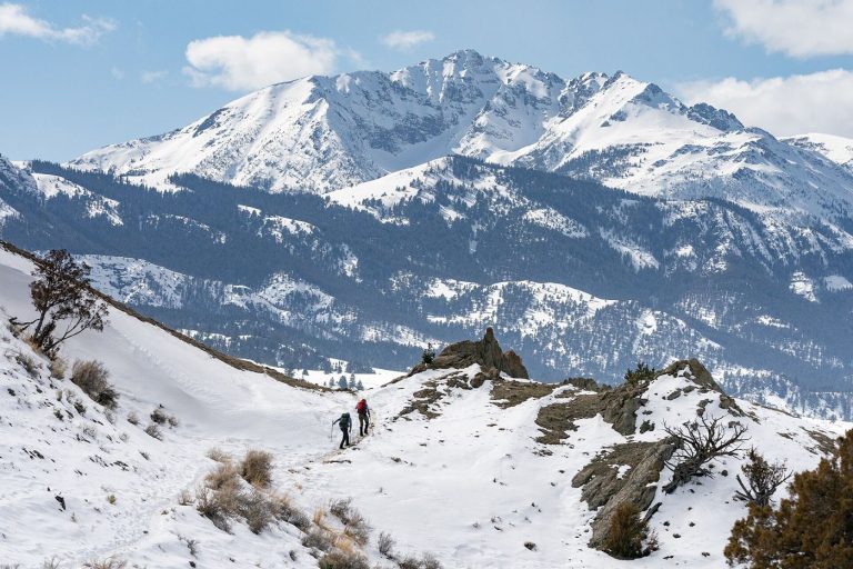 Mountain peaks in daylight